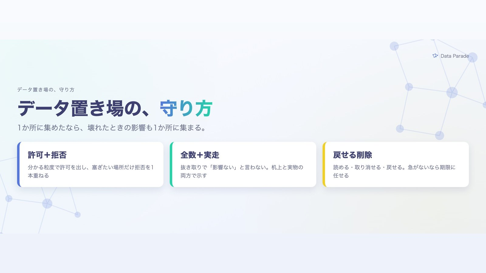 記事「データ置き場の、守り方」のアイキャッチ